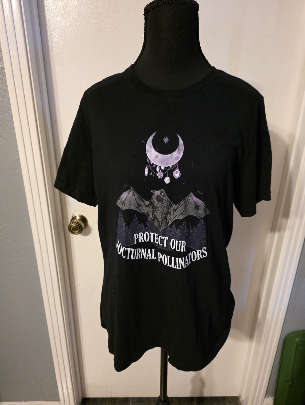 Protect Our Nocturnal Pollinators Graphic Tee - Black Size L